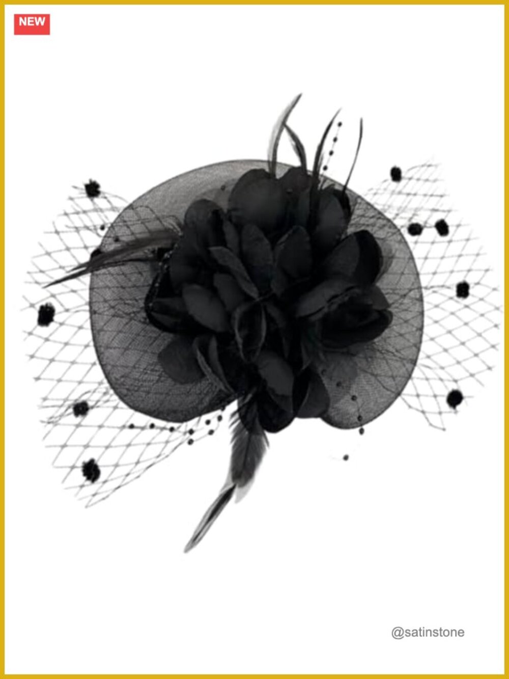 Women's Fascinator Clip Hat Mesh Feather Headband Tea Party Derby